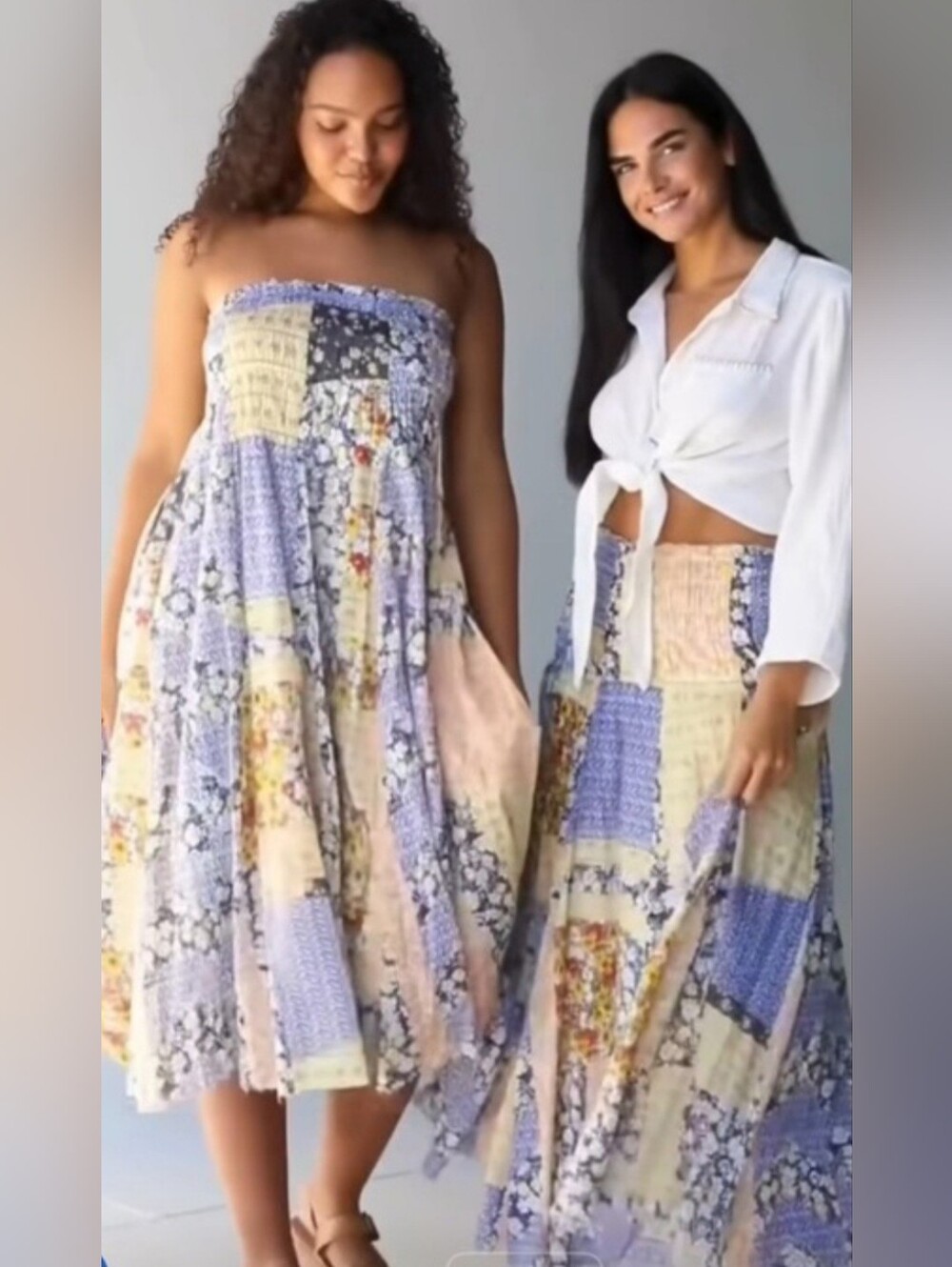 NATURAL LIFE Patchwork Convertible Maxi Skirt. NWT Size M